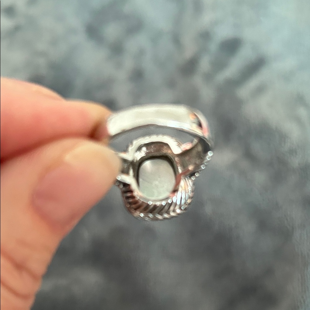 Women's Silver Tone Ring with Shell Size 8 - Picture 6 of 7